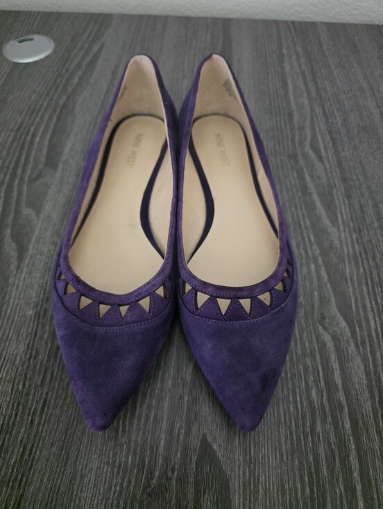 Nine West Shoes - Nine West Purple Suede Flats with Cutout Detail